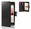 Leather Wallet Case for Huawei Ascend G6 4G Black (OEM)