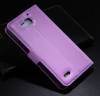 Leather Wallet Stand/Case for Huawei Honor 3X G750 Light Purple (OEM)