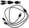 Usb to 2x Micro Usb Cable 1m Black