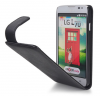 LG L65 L70 - Δερμάτινη Θήκη Flip Μαύρη (ΟΕΜ)