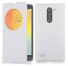 LG L Bello D331 / D335 - Δερμάτινη Quick Circle Case With Battery Cover White OEM)