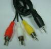 2.5mm Mini Jack male to 3x RCA male AV Cable for TV Camcorder Video 80cm (OEM) 2.5mm Mini Jack male to 3x RCA male AV Cable for TV Camcorder Video 80cm (OEM)