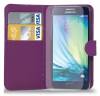 Samsung Galaxy E5 (SM-E500) - Leather Wallet Case Purple (OEM)