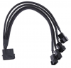 Υψηλής ποιοτητας  4 Pin To 4 x 3/4-pin 5v12v Usb Sleeved Dual Fan Power Adapter Cable Extension Cables Black 30cm (ΟΕΜ)(BULK)