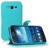 Δερμάτινη Stand Θήκη/Πορτοφόλι Με Πίσω Πλαστικό Κάλυμμα για Samsung Galaxy Grand Neo i9060 Τιρκουάζ (ΟΕΜ)