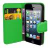 iPhone 4G/4S - Leather Wallet Case With Plastic Back Cover Green (ΟΕΜ)