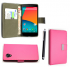 LG Nexus 5 D820 / D821 - Leather Wallet Case Pink (OEM)