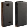 LG F60 D390 - Leather Flip Case Slim Black (OEM)