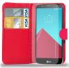 LG G4 (H815) - Leather Wallet Case Red (OEM)