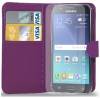 Samsung Galaxy J5 2016 J510FN - Leather Wallet Case With Silicone Back Cover Purple OEM