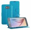 Samsung Galaxy S6 G920F - Δερμάτινη Stand Θήκη Πορτοφόλι Turquoise (ΟΕΜ)