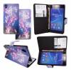 Sony Xperia Z2 - Leather Flip Case Purple With Butterflies (OEM)