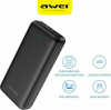 Awei P6K Power Bank 20000mAh με 2 Θύρες USB-A Μαύρο