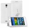 Huawei Ascend Y360 - Leather Wallet Case White (OEM) Huawei Ascend Y360 - Leather Wallet Case White (OEM)