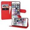 Apple iPhone 7 Plus Δερμάτινη Θήκη Πορτοφόλι Και Πίσω Κάλυμμα Σιλικόνης Κόκκινο OEM