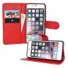 Apple iPhone 7 Plus Leather Wallet Case With Silicone Back Cover Red OEM