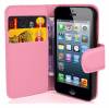 Ροζ Πλαϊνή Δερμάτινη Θήκη Flip για iPhone 4S 4G OEM