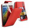 Motorola Moto G 2014 / Moto G2 XT1068 - Leather Flip Case Red (OEM)