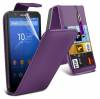 Sony Xperia E4g - Leather Flip Case Purple (OEM)