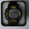 Men Waterproof Automatic Wrist Watch Silicone in Black Color with Yellow Details K-SPORT (ΟΕΜ)