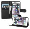Apple iPhone 7 Plus Leather Wallet Case With Silicone Back Cover Black OEM