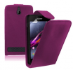 Sony Xperia E1 / E1 Dual - Δερμάτινη Θήκη Flip Μώβ (ΟΕΜ)