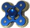 BLCR Three-Spinner Fidget Toy Metal 6 minute EDC Hand Spinner for Autism and ADHD Five Gear Blue