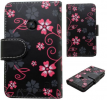 Nokia Lumia 520/525 Δερμάτινη Θήκη Flip Πορτοφόλι Μαύρη Με Ρόζ Λουλούδια  (OEM)