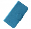 Leather Wallet/Case for Alcatel One Touch Pop C7 (OT-7041D) Light Blue (OEM)