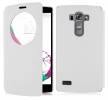 LG G4 Beat / G4S H735  - Leather Stand Case With Window And Plastic Back Cover White (OEM)