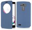 LG G4 Beat / G4S H735  - Leather Stand Case With Window And Plastic Back Cover Blue (OEM)