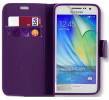 Samsung Galaxy J3 2016 J320F Leather Wallet Stand Case WIth Silicone Back Cover Purple OEM