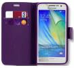 Samsung Galaxy J3 2016 J320F  Δερμάτινη Stand θήκη Πορτοφόλι Με Πίσω Κάλυμμα Σιλικόνης Μώβ OEM