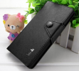 Leather Wallet/Case for Alcatel One Touch Idol X (OT-6040D) Black (OEM)