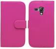 Samsung Galaxy S Duos 2 S7582 / Galaxy Trend Plus S7580 Leather Wallet Case Magenta (OEM)
