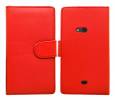 Nokia Lumia 625 - Leather Wallet Case Red (OEM)