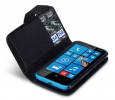 Nokia Lumia 620 - Leather Wallet Case Black (OEM)