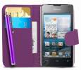 Huawei Ascend Y300 Θήκη Δερμάτινη Wallet Μώβ ΟΕΜ