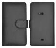 Nokia Lumia 625 Δερμάτινη Θήκη Πορτοφόλι Μαύρο (OEM)