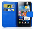 Samsung Galaxy s II i9100 / Plus i9105 Leather Wallet Case Dark Blue OEM