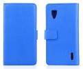 LG Optimus G E 973 / E975 - Leather Wallet Stand Case Blue (OEM)