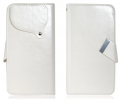 ZTE Blade V - Leather Wallet Case White (OEM)