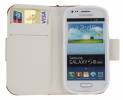 Galaxy S III mini i8190 Δερμάτινη Θήκη Πορτοφόλι Άσπρη Galaxy S III mini i8190 Δερμάτινη Θήκη Πορτοφόλι Άσπρη