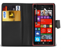 Nokia Lumia 1320 - Leather Wallet Case Black (OEM)