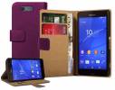 Sony Xperia Z3 Compact - Leather Wallet Case Purple (OEM)
