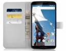 Motorola Nexus 6 - Leather Stand Wallet Case White (OEM)
