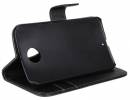 Motorola Moto X (2014) 2nd XT1097 - Leather Stand Wallet Case With Plastic Back Cover Black (OEM)