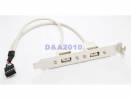 2 Port USB 2.0 female Motherboard to Rear Panel slot Bracket Cable External host