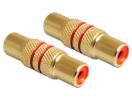 DELOCK Gold Plated RCA female to RCA female Adapter Red 84503