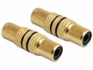 DELOCK Gold Plated RCA female to RCA female Adapter Black 84502
